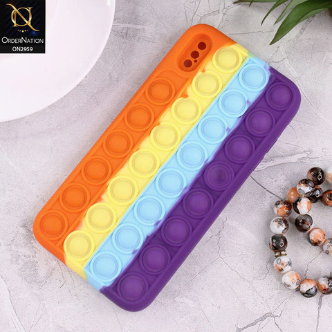 iPhone XS Max Cover - Orange - Trendy Fidget Stress Relief Bubble Soft Case