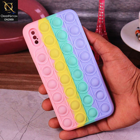 iPhone XS Max Cover - Pink - Trendy Fidget Stress Relief Bubble Soft Case