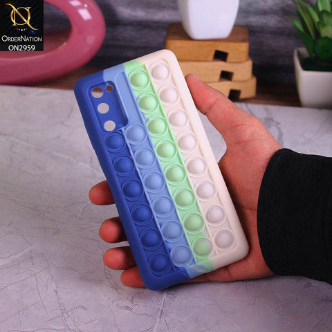 Samsung Galaxy S20 FE Cover - Blue - Trendy Fidget Stress Relief Bubble Soft Case