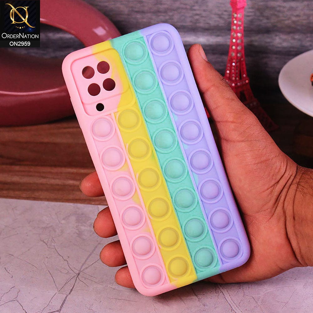 Samsung Galaxy A12 Cover - Pink - Trendy Fidget Stress Relief Bubble Soft Case