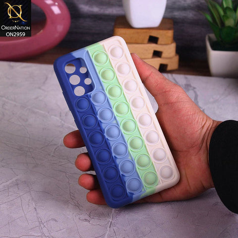 Samsung Galaxy A32 Cover - Blue - Trendy Fidget Stress Relief Bubble Soft Case