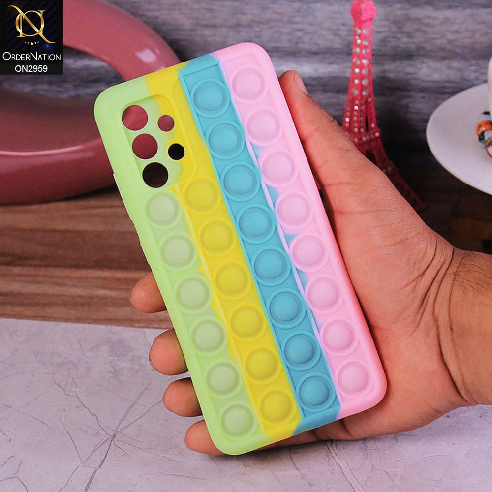 Samsung Galaxy A32 Cover - Light Green - Trendy Fidget Stress Relief Bubble Soft Case