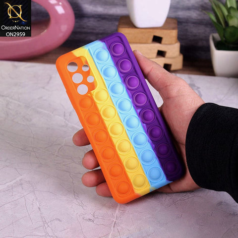 Samsung Galaxy A32 Cover - Orange - Trendy Fidget Stress Relief Bubble Soft Case