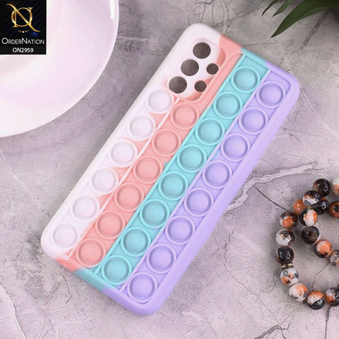 Samsung Galaxy A32 Cover - White - Trendy Fidget Stress Relief Bubble Soft Case