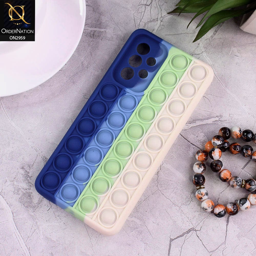 Samsung Galaxy A52 Cover - Blue - Trendy Fidget Stress Relief Bubble Soft Case