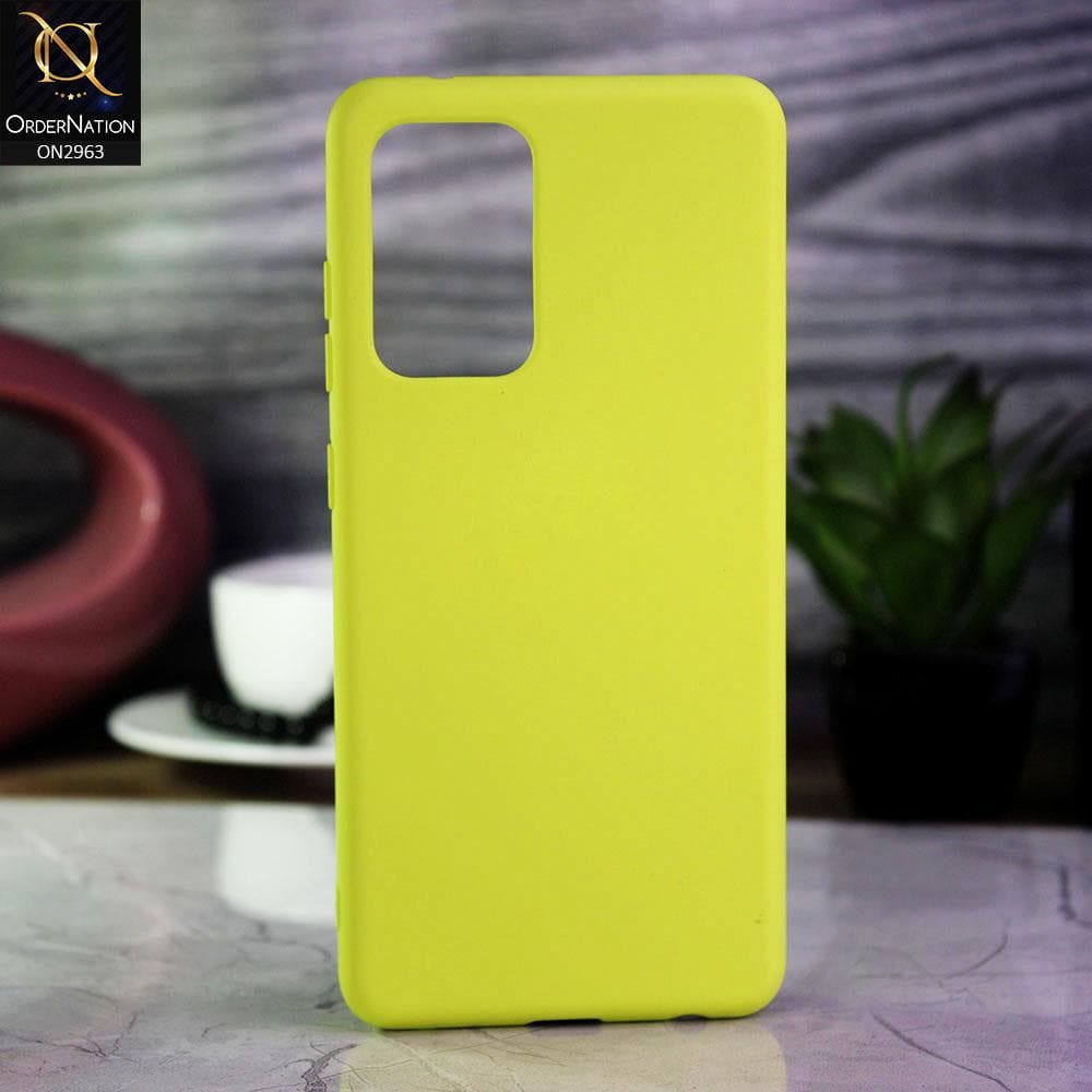 Samsung Galaxy A72 Cover - Neon Yellow - Silky Feel Soft Silicone Protective Case