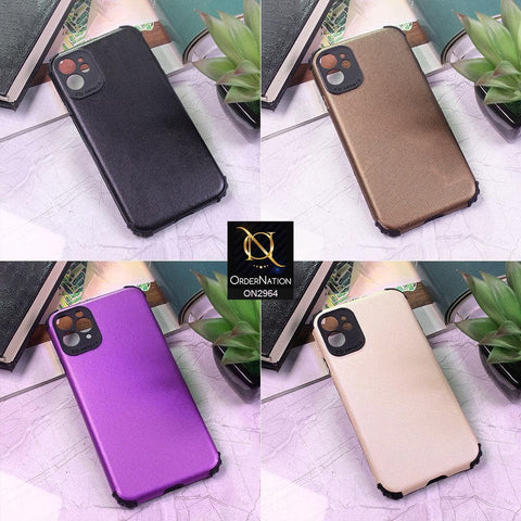 iPhone 12 Pro Cover - Purple - New Jeans Texture Synthetic Leather Style Soft Case