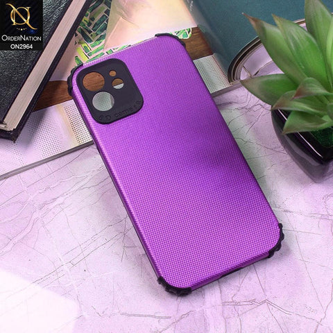 iPhone 12 Mini Cover - Purple - New Jeans Texture Synthetic Leather Style Soft Case