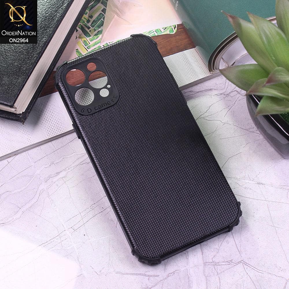 iPhone 12 Pro Max Cover - Black - New Jeans Texture Synthetic Leather Style Soft Case
