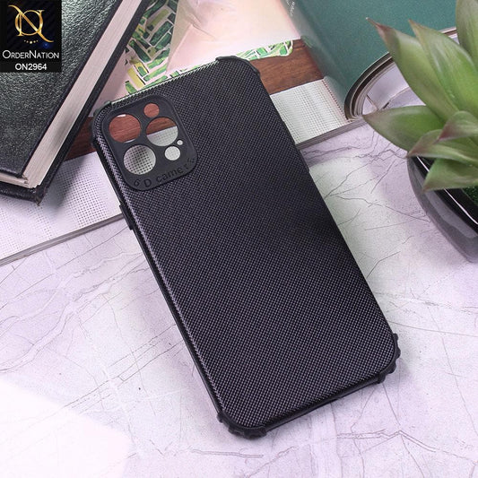 iPhone 12 Pro Max Cover - Black - New Jeans Texture Synthetic Leather Style Soft Case