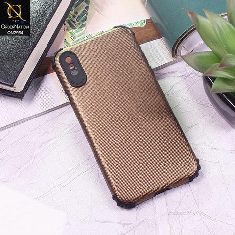 iPhone XS / X Cover - Brown - New Jeans Texture Synthetic Leather Style Soft Case