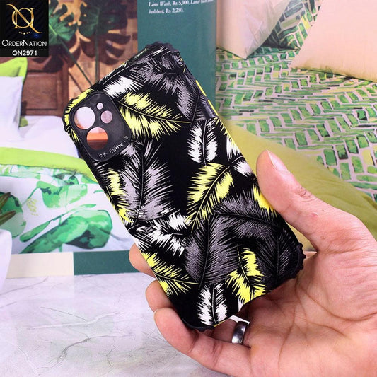 iPhone 12 Cover - Yellow - New Forest Series Aura Leaves Soft Case