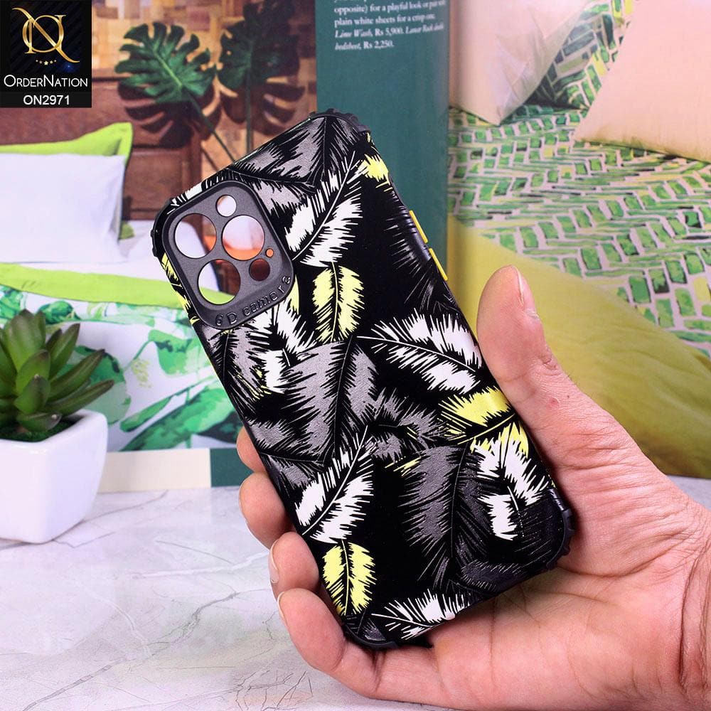 iPhone 12 Pro Cover - Yellow - New Forest Series Aura Leaves Soft Case