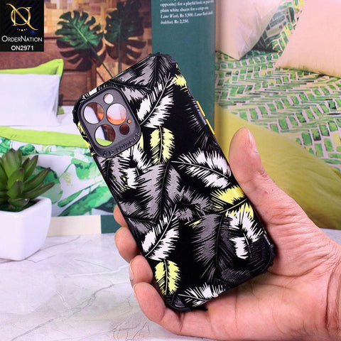 iPhone 12 Pro Cover - Yellow - New Forest Series Aura Leaves Soft Case