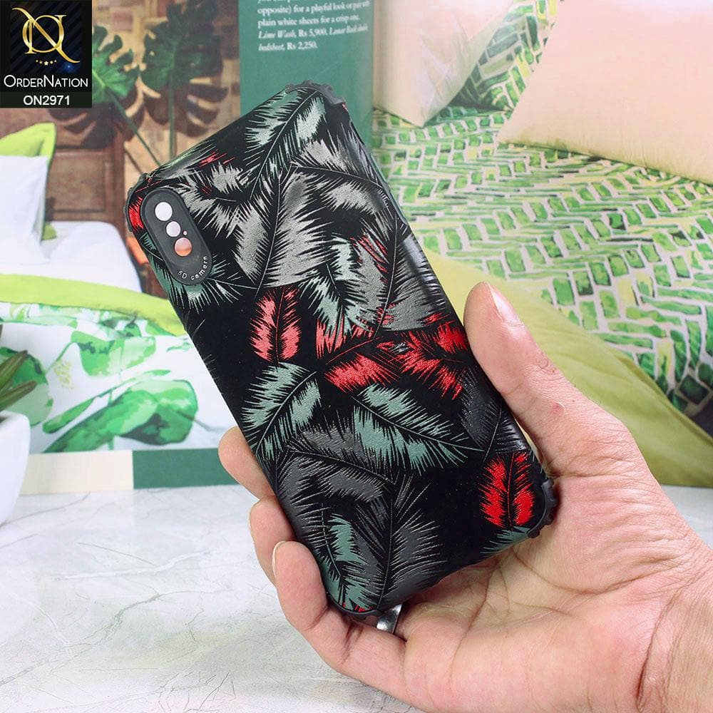 iPhone XS / X Cover - Green - New Forest Series Aura Leaves Soft Case