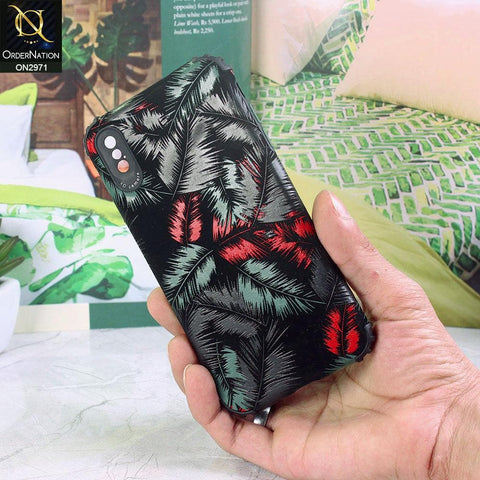 iPhone XS / X Cover - Green - New Forest Series Aura Leaves Soft Case