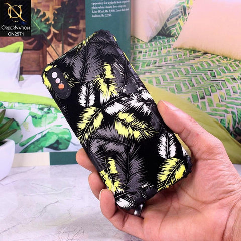 iPhone XS / X Cover - Yellow - New Forest Series Aura Leaves Soft Case