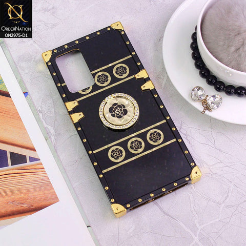 Infinix Note 10 Pro Cover - Design1 - 3D illusion Gold Flowers Soft Trunk Case With Ring Holder