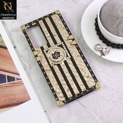 Tecno Camon 18P Cover - Design 2 - 3D illusion Gold Flowers Soft Trunk Case With Ring Holder