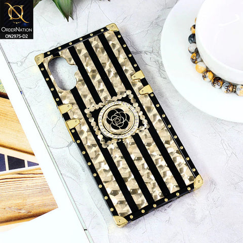 Tecno Camon 19 Neo Cover - Design2 - 3D illusion Gold Flowers Soft Trunk Case With Ring Holder