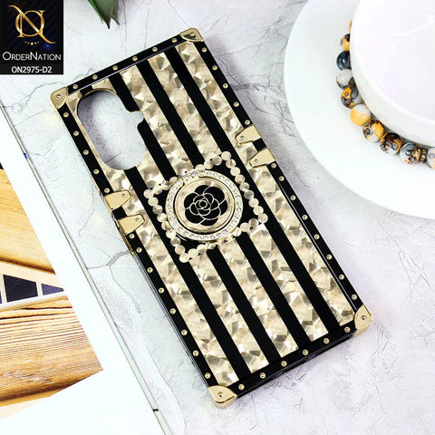 Tecno Camon 19 pro Cover - Design2 - 3D illusion Gold Flowers Soft Trunk Case With Ring Holder
