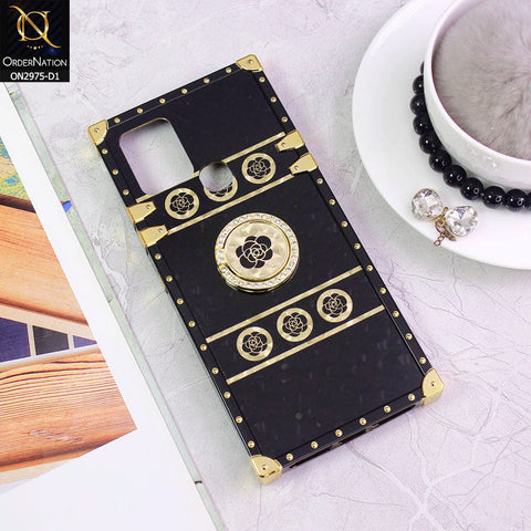 Infinix Hot 10 Cover - Design 1 - 3D illusion Gold Flowers Soft Trunk Case With Ring Holder