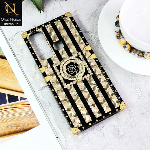 Infinix Hot 11 Cover - Design2 - 3D illusion Gold Flowers Soft Trunk Case With Ring Holder