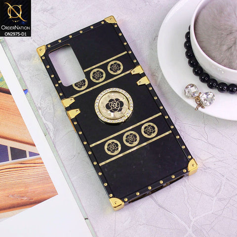 Infinix Hot 12 Cover - Design 1 - 3D illusion Gold Flowers Soft Trunk Case With Ring Holder