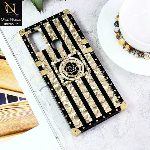 Infinix Hot 10 Play Cover - Design2 - 3D illusion Gold Flowers Soft Trunk Case With Ring Holder