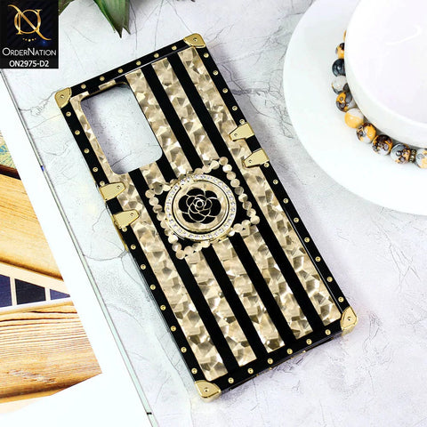 Infinix Note 11 Cover - Design2 - 3D illusion Gold Flowers Soft Trunk Case With Ring Holder
