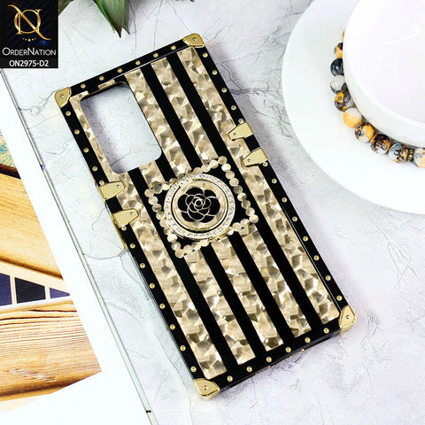 Infinix Note 11 Pro Cover - Design2 - 3D illusion Gold Flowers Soft Trunk Case With Ring Holder