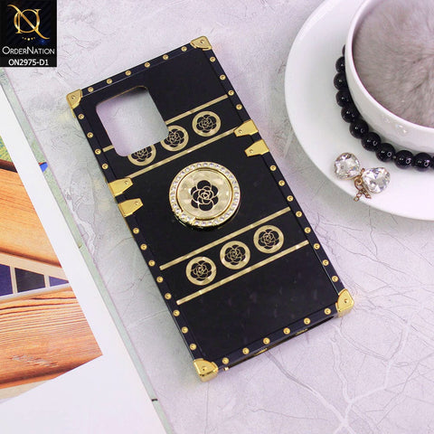 Infinix Note 12 VIP Cover - Design 1 - 3D illusion Gold Flowers Soft Trunk Case With Ring Holder