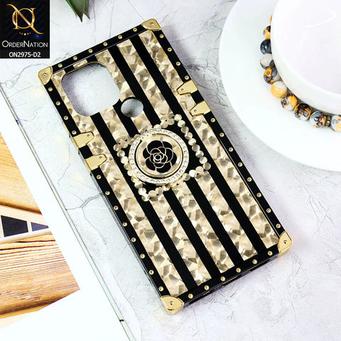 Xiaomi Redmi A1 Plus Cover - Design2 - 3D illusion Gold Flowers Soft Trunk Case With Ring Holder