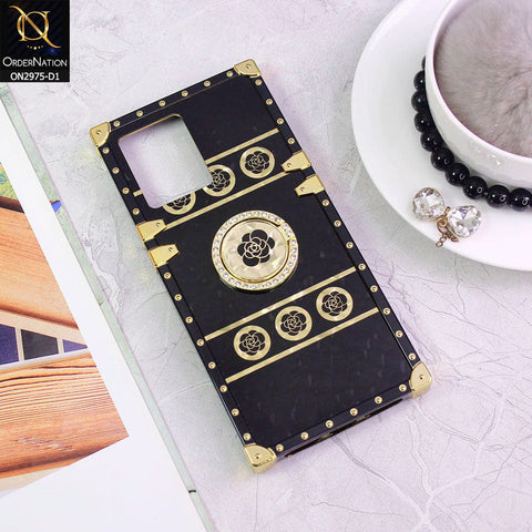 Oppo Reno 7 4G Cover - Design 1 - 3D illusion Gold Flowers Soft Trunk Case With Ring Holder