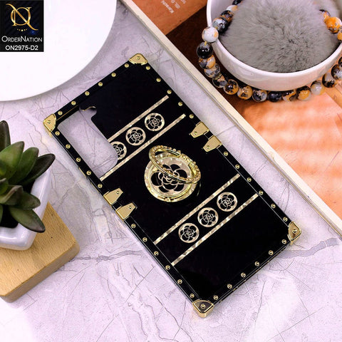 Samsung Galaxy S22 Plus 5G Cover - Design 1 - 3D illusion Gold Flowers Soft Trunk Case With Ring Holder