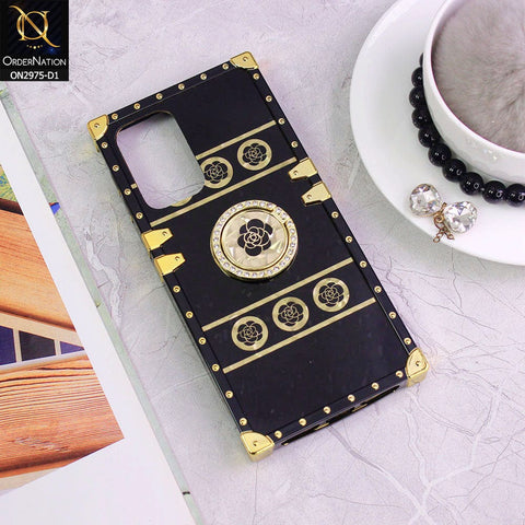 Samsung Galaxy A23 Cover - Design 1 - 3D illusion Gold Flowers Soft Trunk Case With Ring Holder