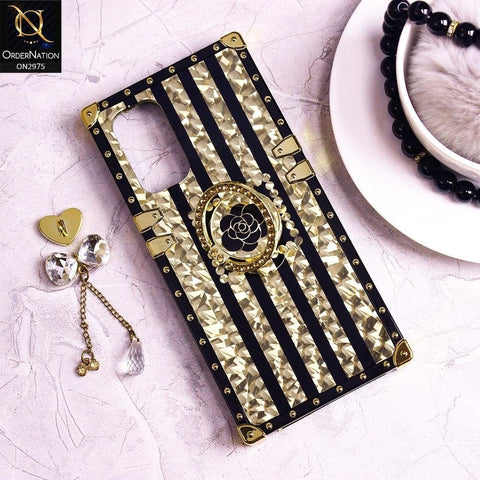 Samsung Galaxy A52s 5G Cover - Design 2 - 3D illusion Gold Flowers Soft Trunk Case With Ring Holder