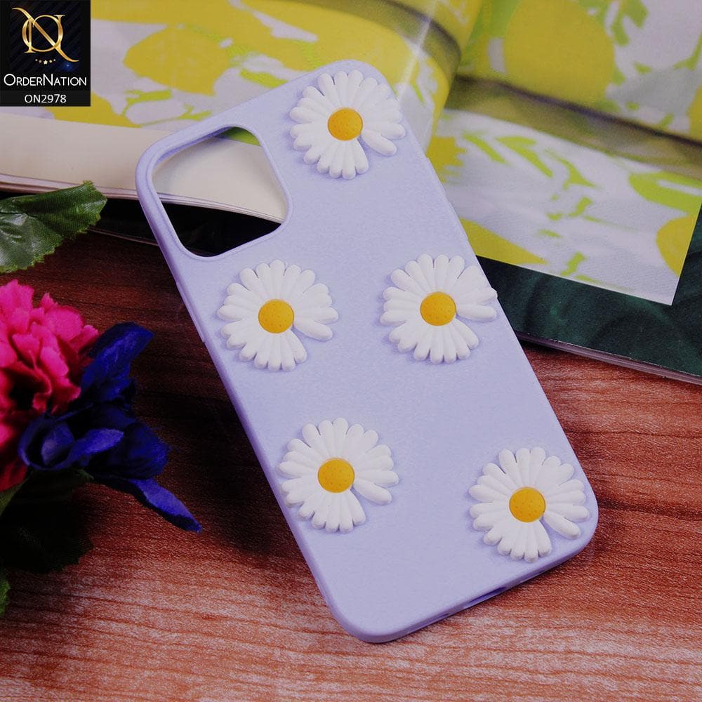 iPhone 11 Pro Cover - Blue - 3D Sun Flower Soft Rubberized Case