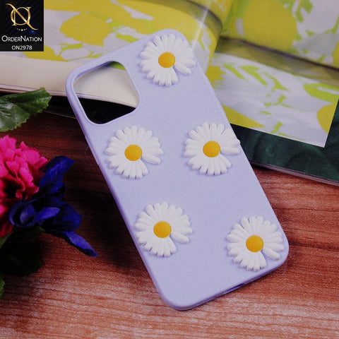 iPhone 11 Pro Cover - Blue - 3D Sun Flower Soft Rubberized Case