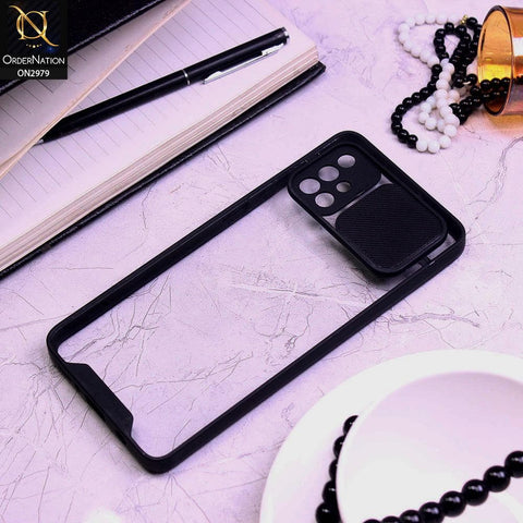 Samsung Galaxy A71 Cover - Black - Transparent Matte Shockproof Camera Slide Protection Case
