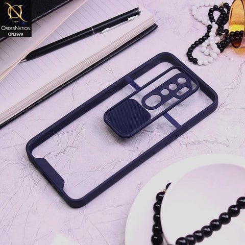 Oppo A9 2020 Cover - Blue - Transparent Matte Shockproof Camera Slide Protection Case