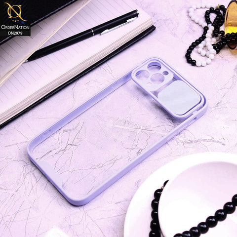 iPhone 11 Pro Max Cover - Purple - Transparent Matte Shockproof Camera Slide Protection Case