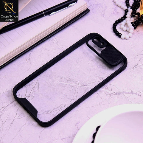 iPhone 6S / 6 Cover - Black - Transparent Matte Shockproof Camera Slide Protection Case