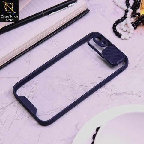 iPhone 6S / 6 Cover - Blue - Transparent Matte Shockproof Camera Slide Protection Case