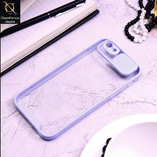 iPhone 6S / 6 Cover - Purple - Transparent Matte Shockproof Camera Slide Protection Case