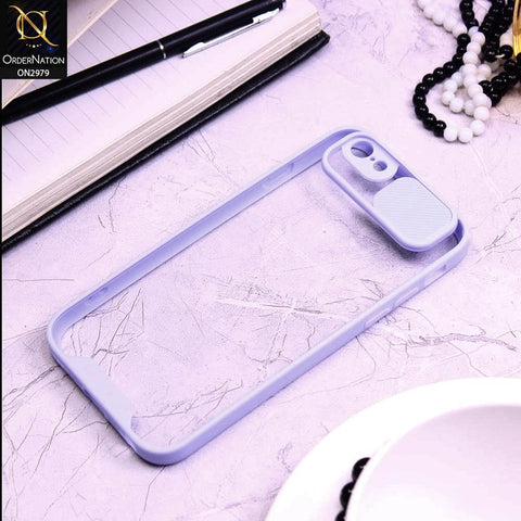 iPhone 6S / 6 Cover - Purple - Transparent Matte Shockproof Camera Slide Protection Case