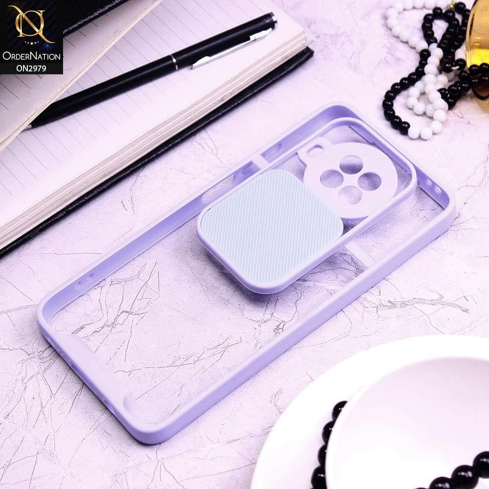 Xiaomi Mi 10T Lite Cover - Purple - Transparent Matte Shockproof Camera Slide Protection Case