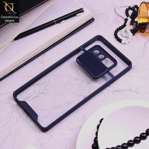 Samsung Galaxy Note 8 Cover - Blue - Transparent Matte Shockproof Camera Slide Protection Case