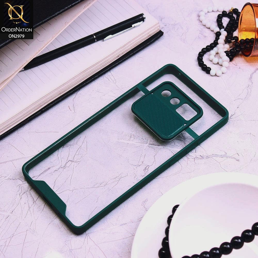 Samsung Galaxy Note 8 Cover - Dark Green - Transparent Matte Shockproof Camera Slide Protection Case