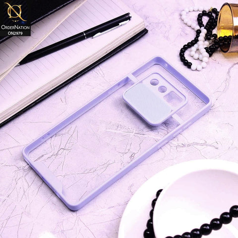 Samsung Galaxy Note 8 Cover - Purple - Transparent Matte Shockproof Camera Slide Protection Case